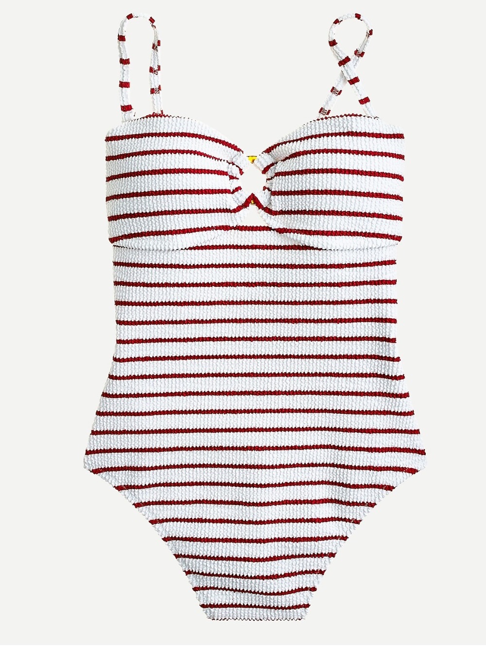 J. Crew scrunchie ring bandeau one piece striped swimsuit